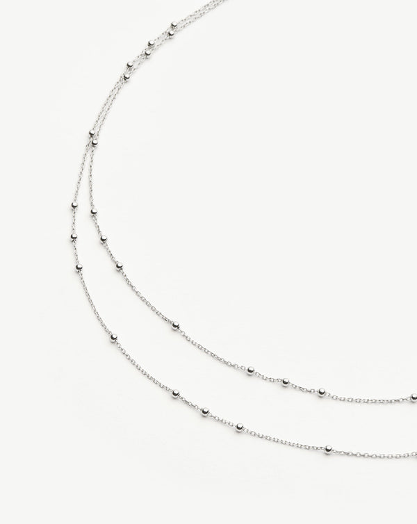 Missoma Double Chain Silver Necklace UK
