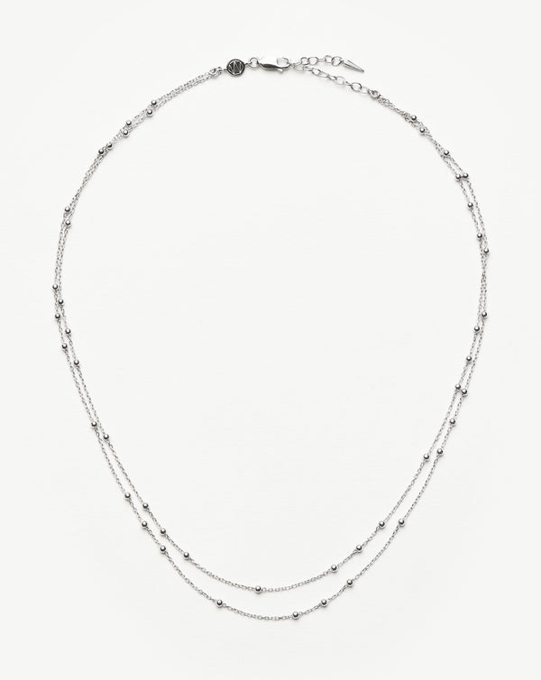missoma Double Chain Silver Necklace UK