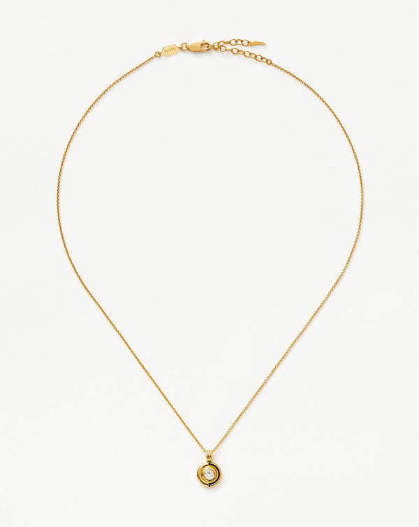 Missoma Enamel & Stone Round Pendant Necklace