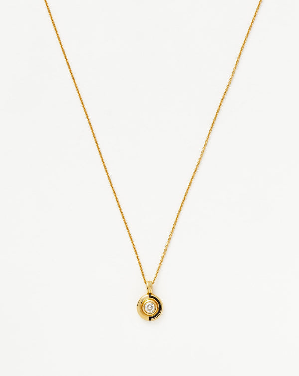 missoma Enamel & Stone Round Pendant Necklace