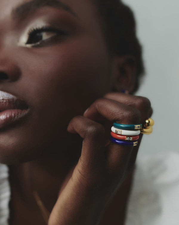 Missoma Enamel & Stone Stacking Ring UK