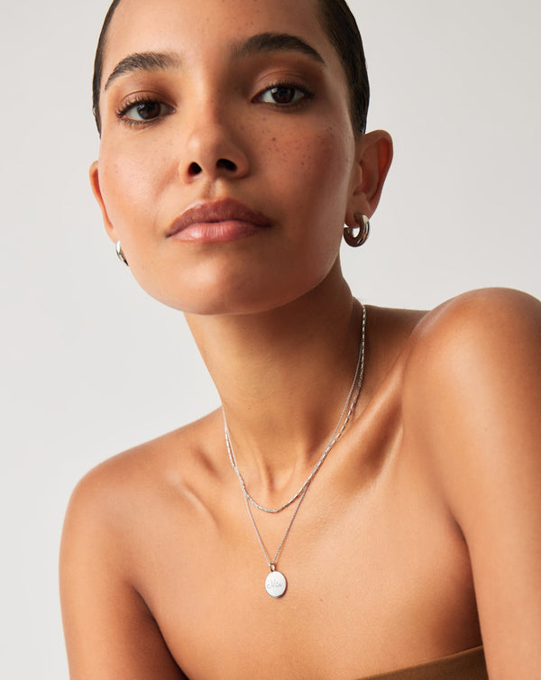Missoma Engravable Round Necklace | Sterling Silver