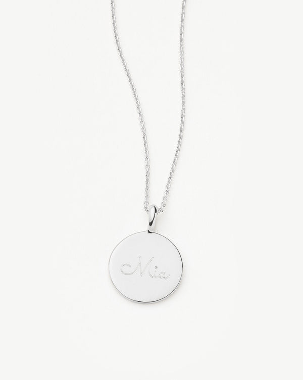 Missoma Engravable Round Necklace | Sterling Silver