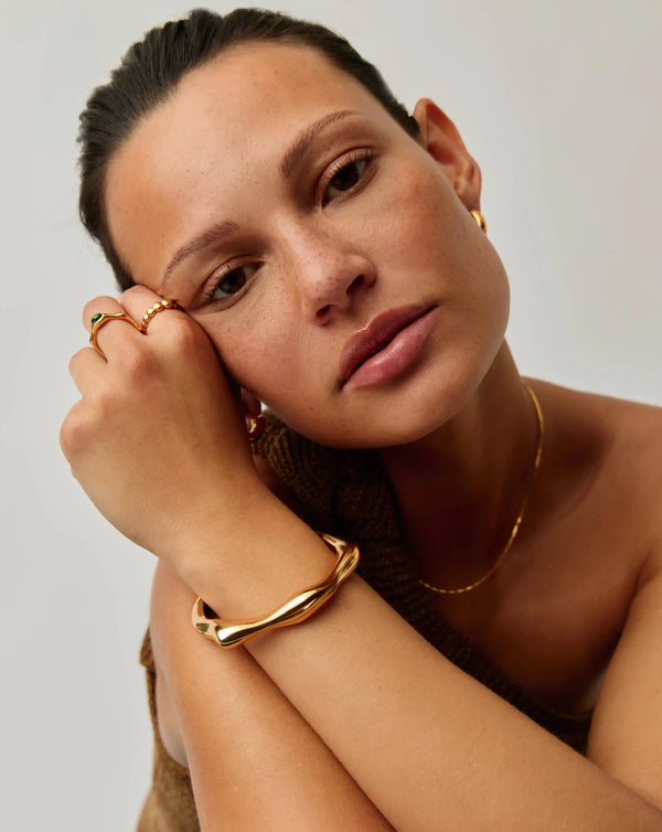 Missoma Eny Puffy Cuff Bracelet | 18ct Gold Plated