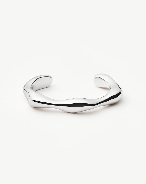 missoma Eny Puffy Cuff Bracelet | Silver Plated