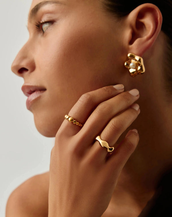Missoma Eny Puffy Stacking Ring | 18ct Gold Plated