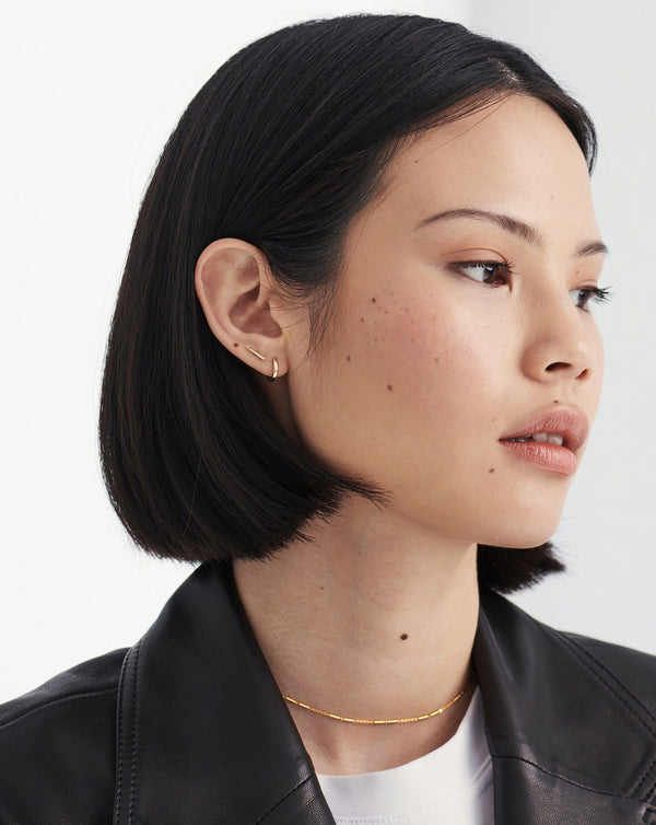 Missoma Fine Bar Stud Earrings | 14ct Solid Gold