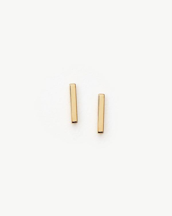 missoma Fine Bar Stud Earrings | 14ct Solid Gold