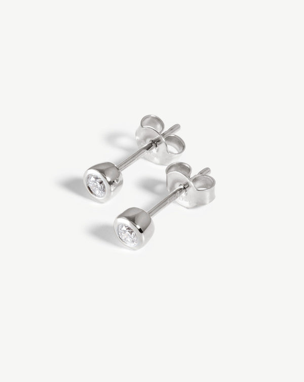 missoma Fine Classic Solitaire Stud Earrings
