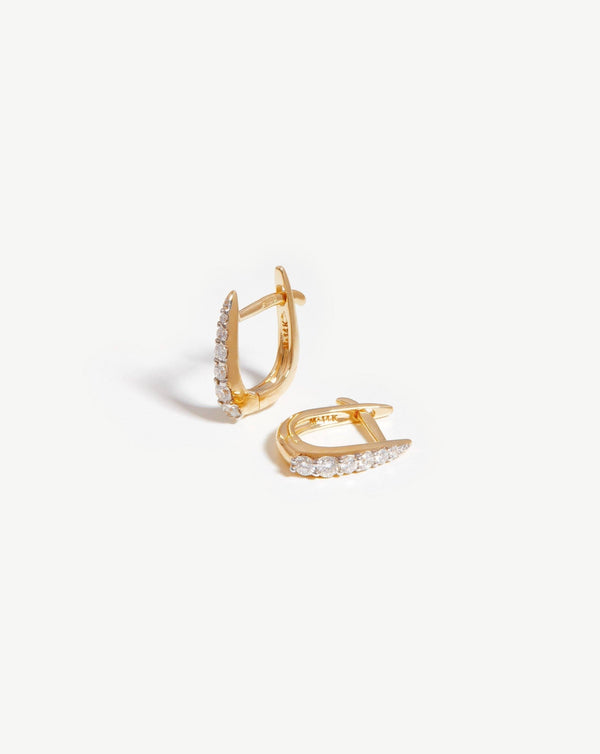 missoma Fine Claw Huggies | 14ct Solid Gold/Diamond