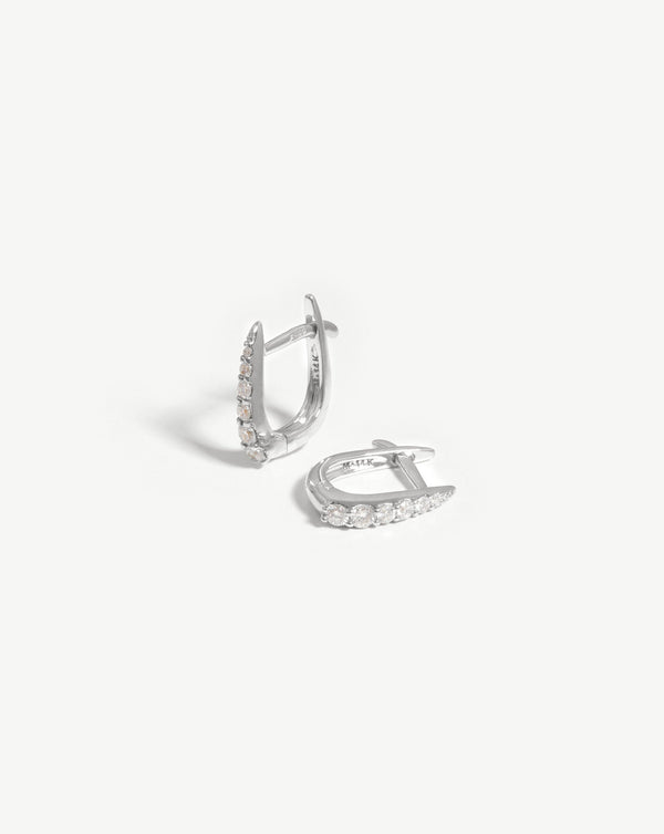 missoma Fine Claw Huggies | 14ct White Gold/Diamond
