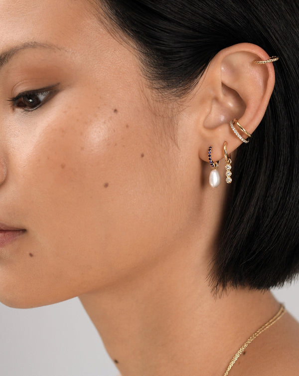 Missoma Fine Diamond Charm Hoop Earrings