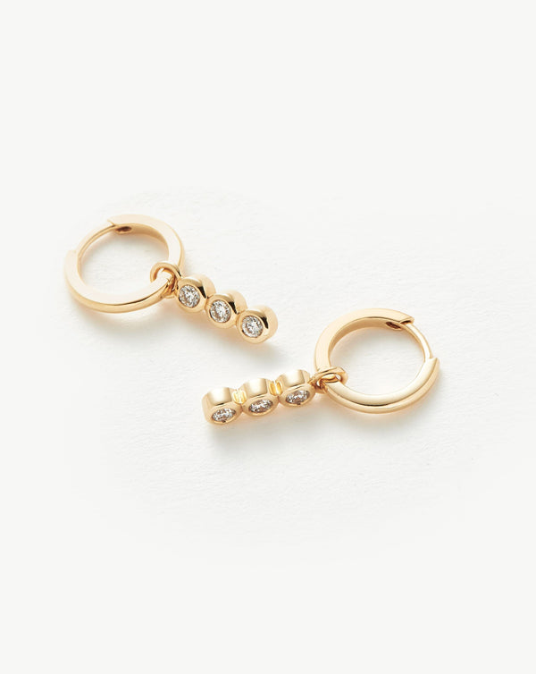 Missoma Fine Diamond Charm Hoop Earrings
