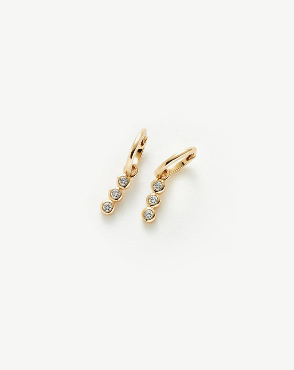 missoma Fine Diamond Charm Hoop Earrings