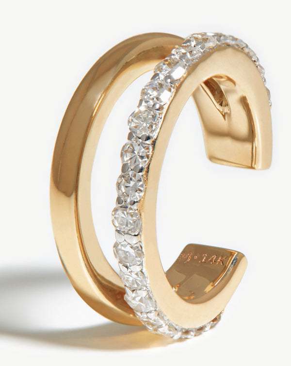 Missoma Fine Diamond Double Ear Cuff UK