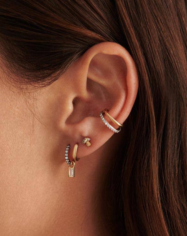 Missoma Fine Diamond Mushroom Single Stud Earring