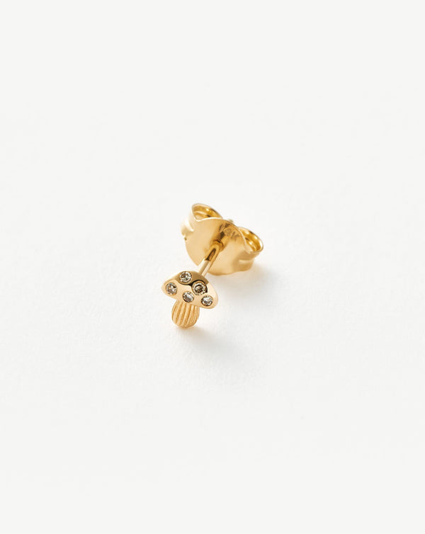 Missoma Fine Diamond Mushroom Single Stud Earring