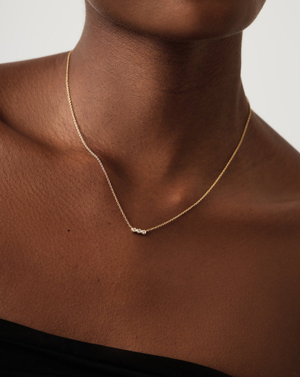 Missoma Fine Diamond Solitaire Trio Necklace