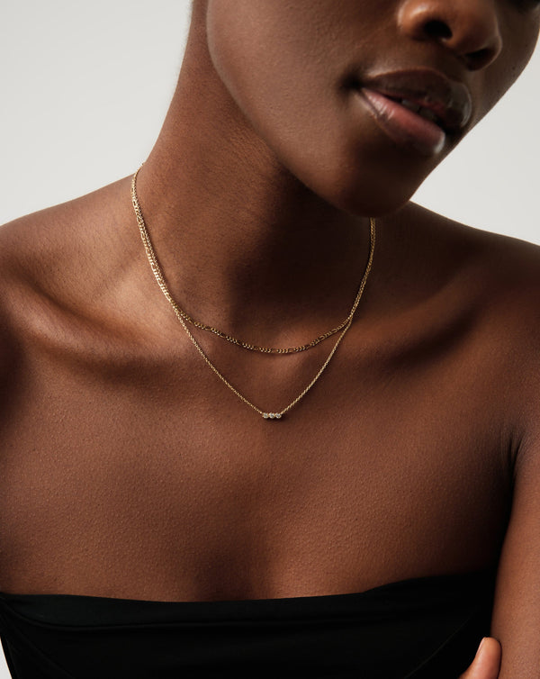 Missoma Fine Diamond Solitaire Trio Necklace