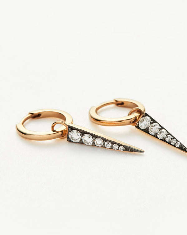 Missoma Fine Diamond Spike Charm Hoop Earrings