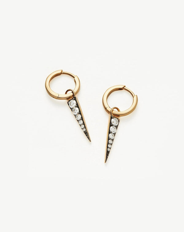 missoma Fine Diamond Spike Charm Hoop Earrings