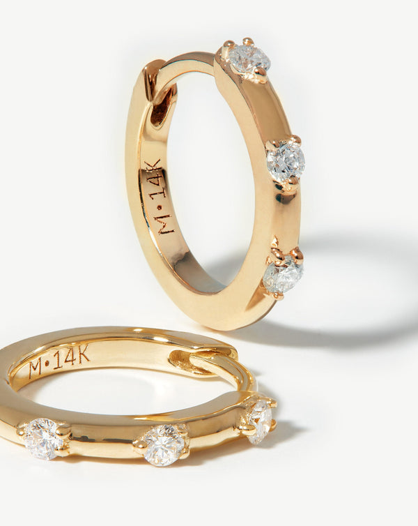 Missoma Fine Diamond Studded Huggies UK