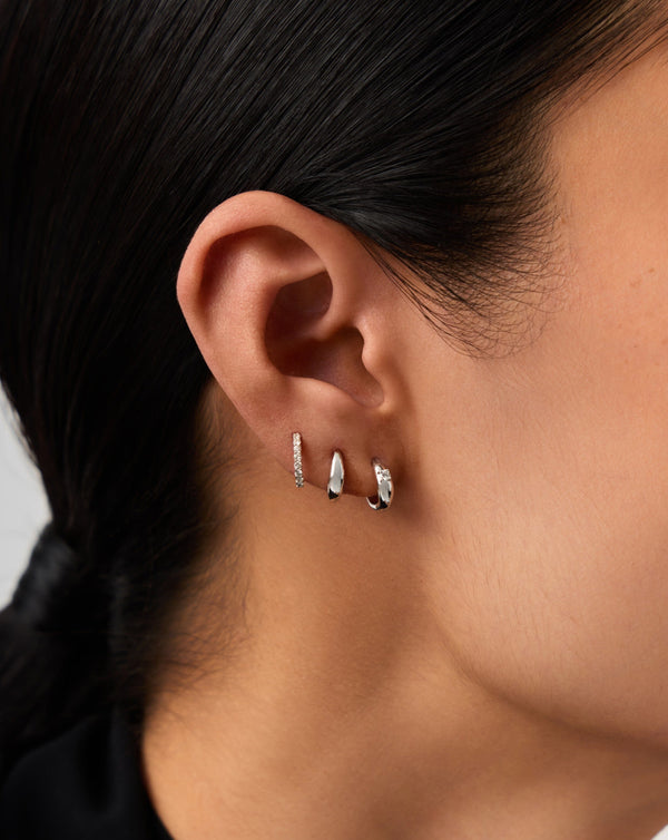 Missoma Fine Dome Huggies | 14ct Solid White Gold