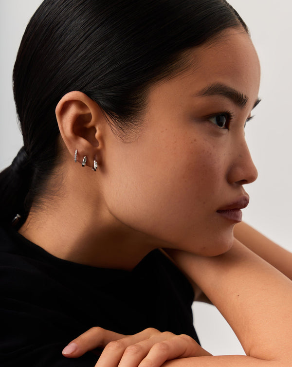 Missoma Fine Dome Huggies | 14ct Solid White Gold