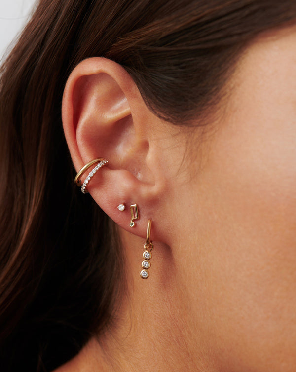 Missoma Fine Emerald Single Drop Stud Earring