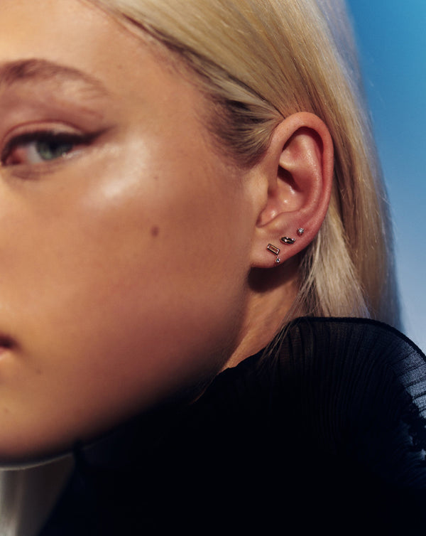 Missoma Fine Emerald Single Drop Stud Earring