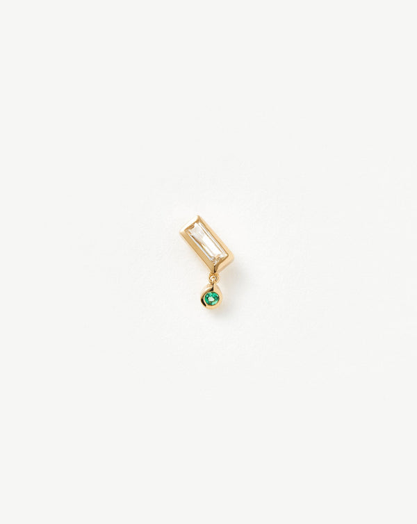 missoma Fine Emerald Single Drop Stud Earring