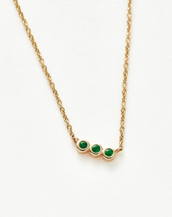 Missoma Fine Emerald Solitaire Trio Necklace