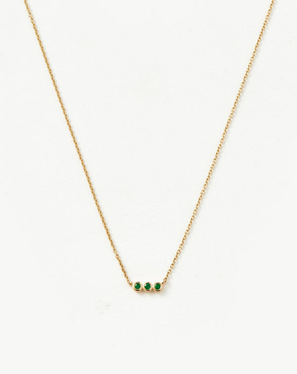 missoma Fine Emerald Solitaire Trio Necklace