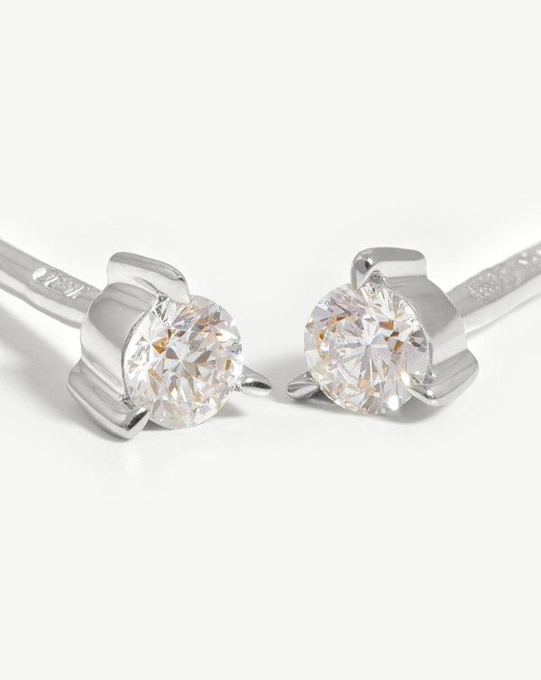 Missoma Fine Small Solitaire Diamond Stud Earrings