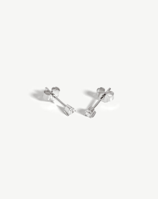 missoma Fine Small Solitaire Diamond Stud Earrings