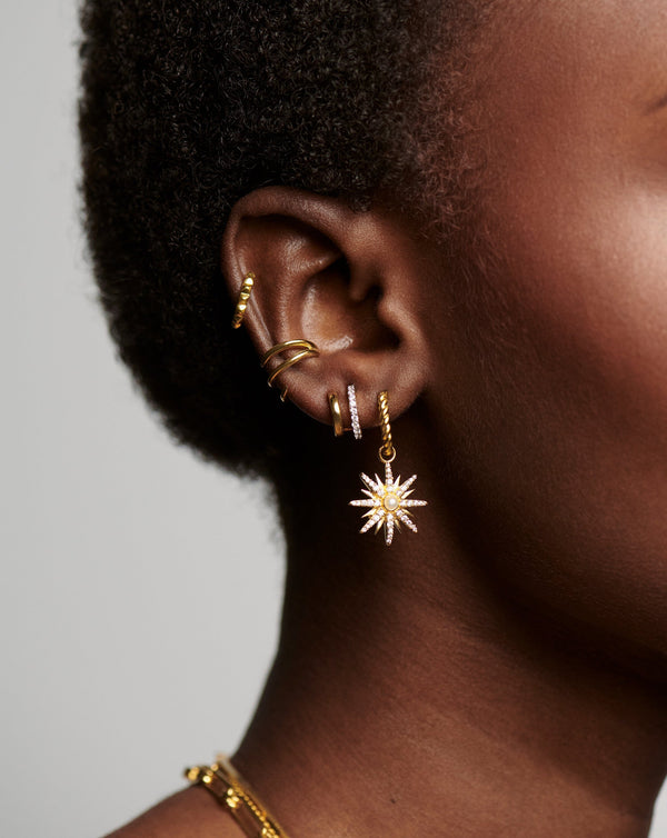 Missoma Harris Reed Moonlight Charm Hoop Earrings