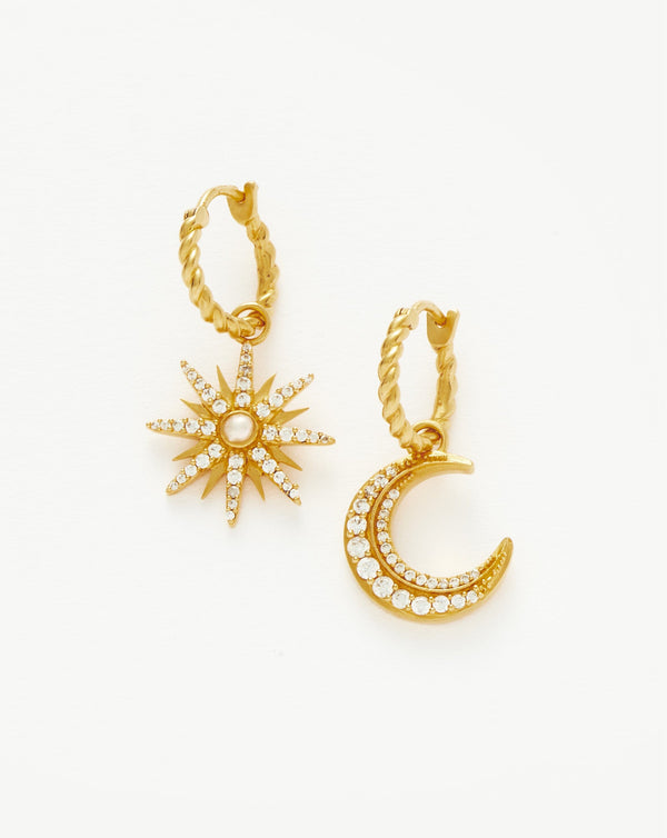 missoma Harris Reed Moonlight Charm Hoop Earrings