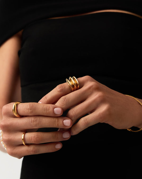 Missoma Hera Dome Triple Ridge Ring UK