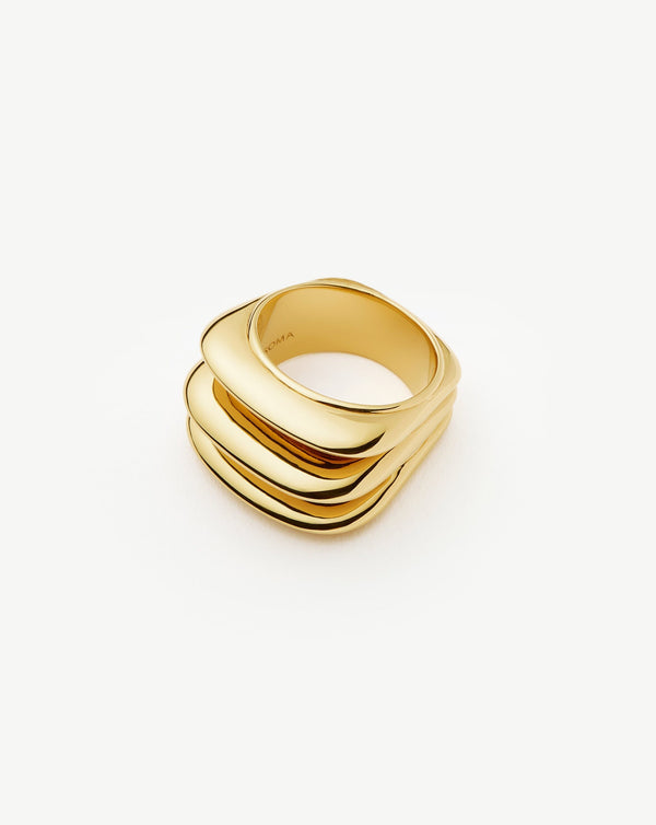 Missoma Hera Dome Triple Ridge Ring UK
