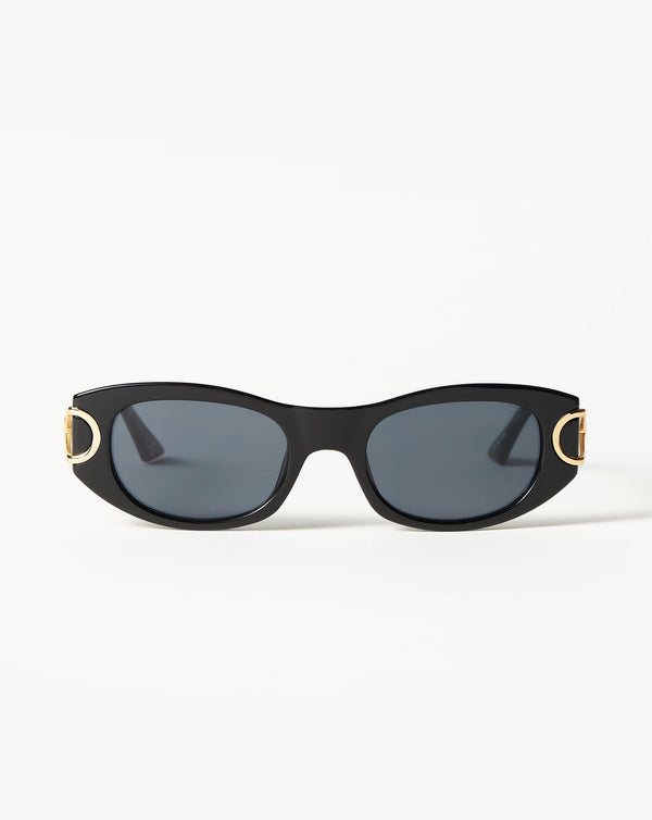 missoma Le Specs Hydrus Link Oval Sunglasses | Black