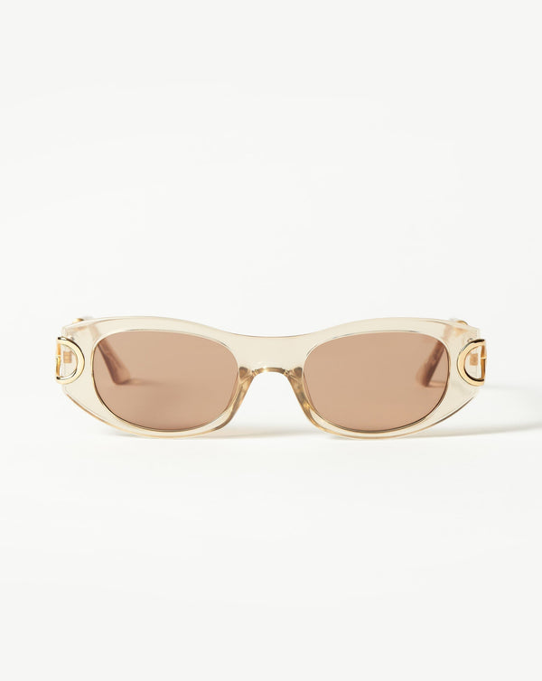 missoma Le Specs Hydrus Link Oval Sunglasses | Fawn
