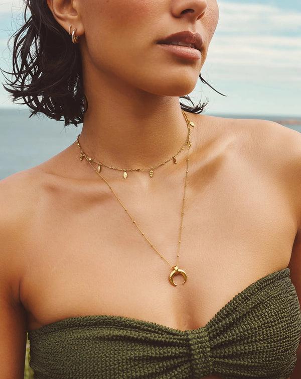 Missoma Leaf Charm Choker | 18ct Gold Vermeil