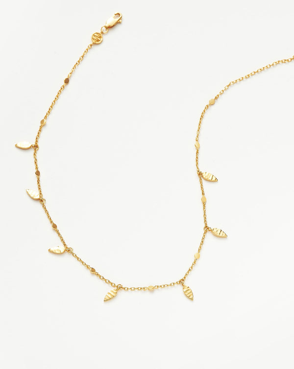 Missoma Leaf Charm Choker | 18ct Gold Vermeil