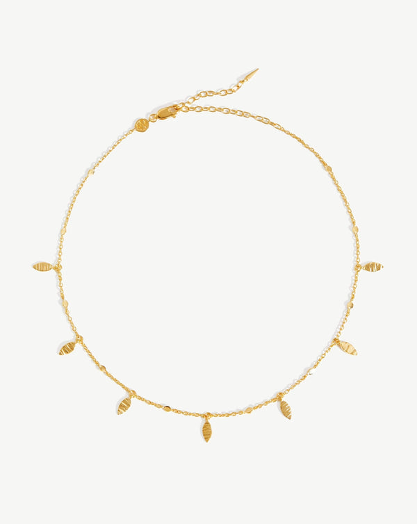 missoma Leaf Charm Choker | 18ct Gold Vermeil
