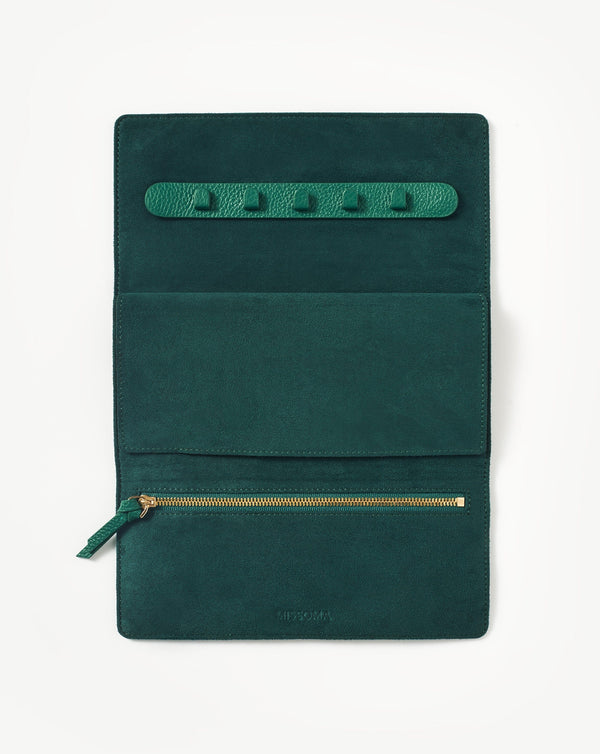 Missoma Leather Jewellery Roll | Malachite Green
