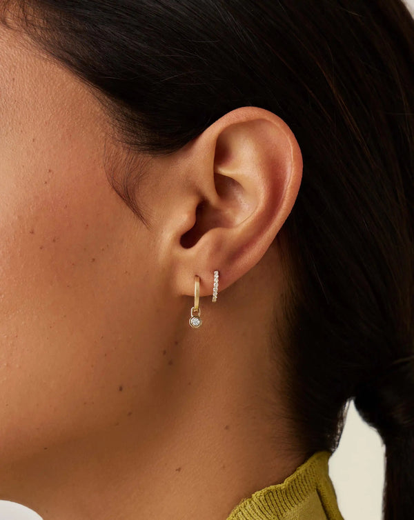 Missoma Lucy Williams Fine Diamond Drop Huggies UK