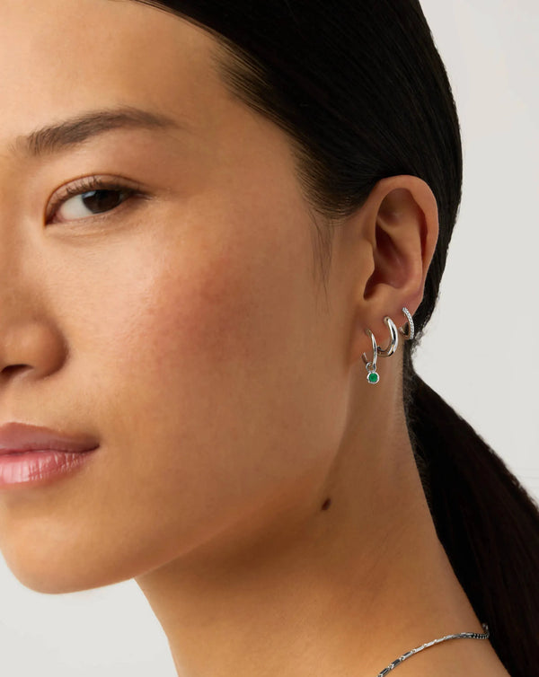 Missoma May Birthstone Mini Charm Hoop Earrings UK