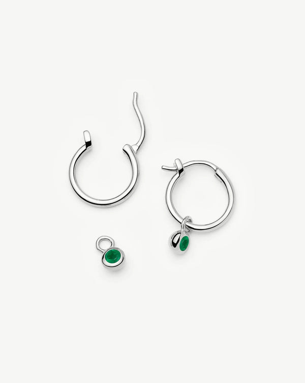 Missoma May Birthstone Mini Charm Hoop Earrings UK