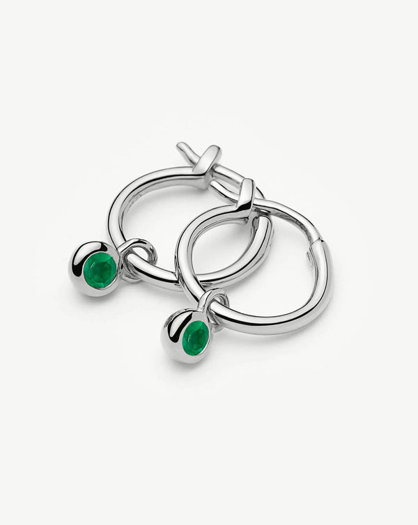 missoma May Birthstone Mini Charm Hoop Earrings UK