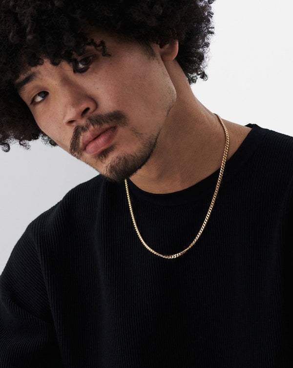 Missoma Mens Round Curb Chain Necklace | Gold